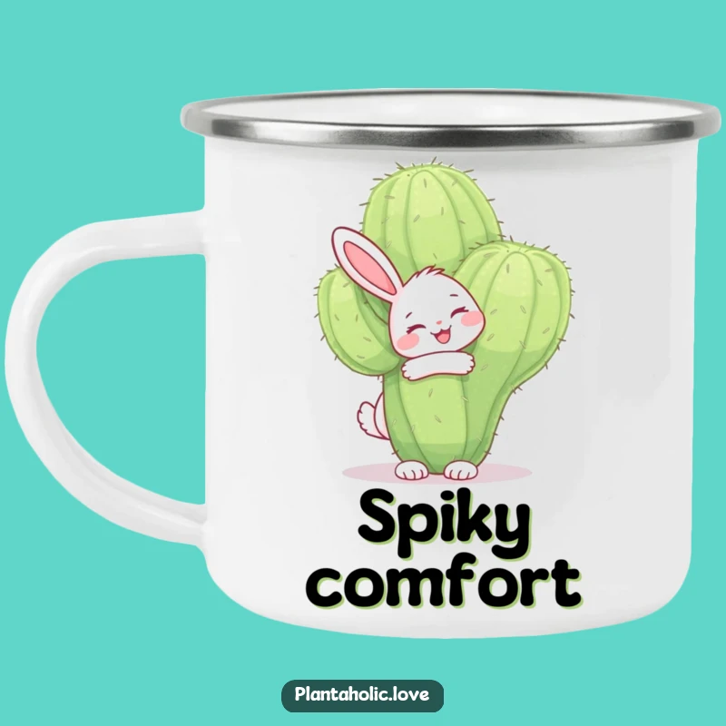 Funny Bunny Cactus Hug Camp Mug: Quirky Camp Companion