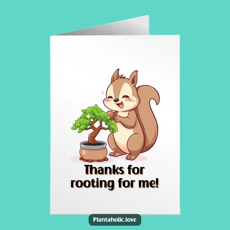 Squirrel Bonsai Free Printable Thank You Card - Cheerful Downloadable Gratitude